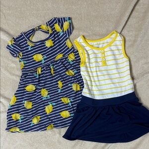 Striped Lemon Print Dress Set